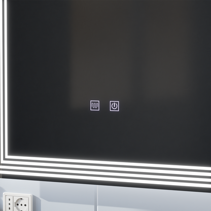 Rectangular LED mirror, Demister, 50x70cm, ADIS Basic Touch Mirrors Korman E Default Title Alessandro Design