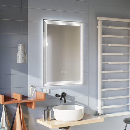 Rectangular LED mirror, Demister, 50x70cm, ADIS Basic Touch Mirrors Korman E Default Title Alessandro Design