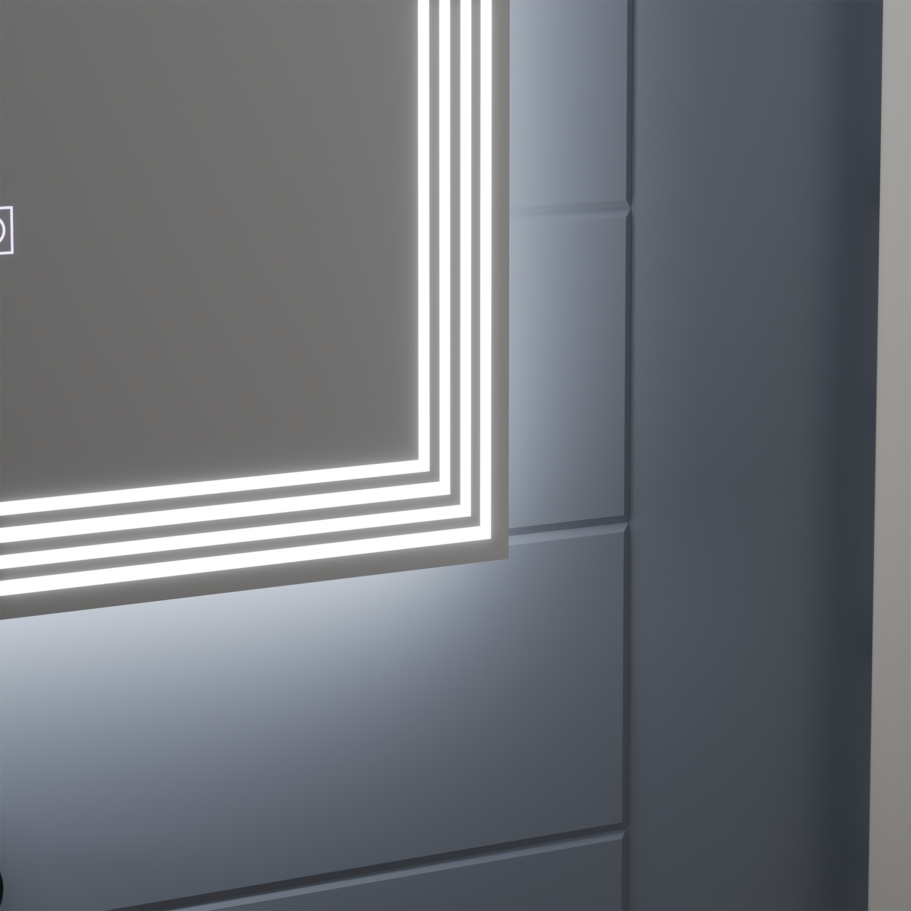 Rectangular LED mirror, Demister, 50x70cm, ADIS Basic Touch Mirrors Korman E Default Title Alessandro Design
