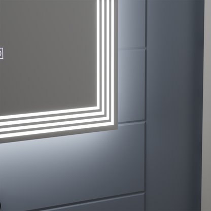 Rectangular LED mirror, Demister, 50x70cm, ADIS Basic Touch Mirrors Korman E Default Title Alessandro Design