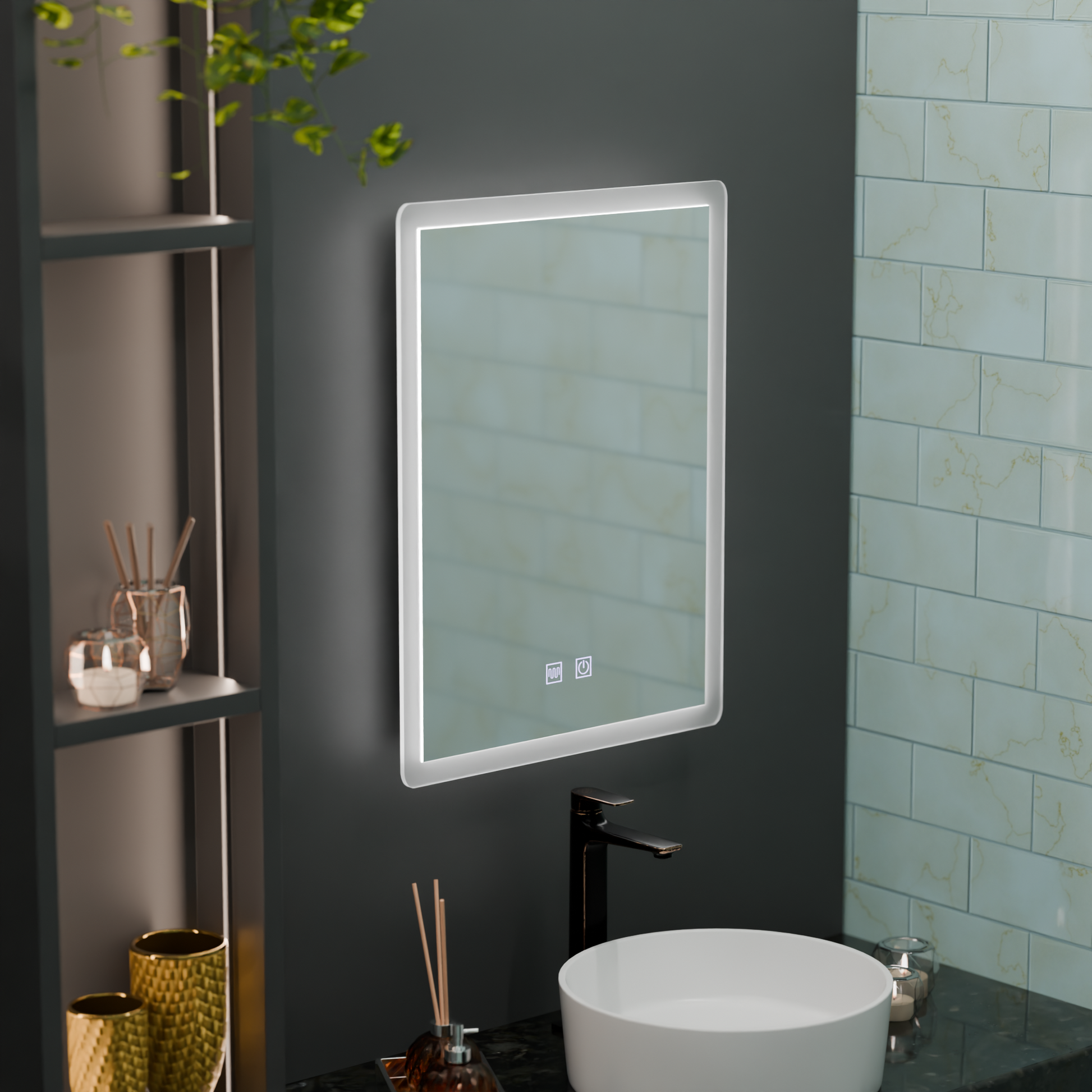 Rectangular LED mirror, 60x80cm, Touch VENERA, Demister System, Dimmable Mirrors Korman E Default Title Alessandro Design