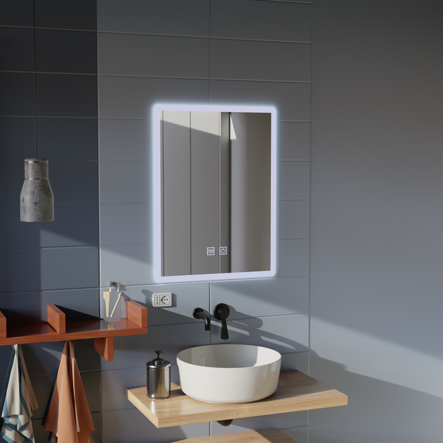 Rectangular LED mirror, 60x80cm, Touch VENERA, Demister System, Dimmable Mirrors Korman E Default Title Alessandro Design