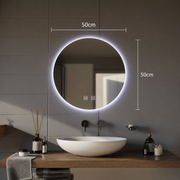 LED Round Mirror, 60cm, Isolda, Touch, Demister System, Cold Light 6000k