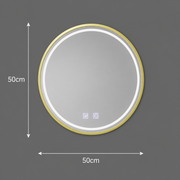 Round LED mirror, 50cm, Glanz Touch, Demister System, Dimmable
