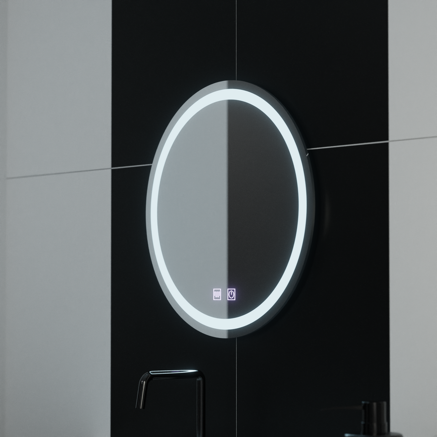 Round LED mirror 50cm Lucea Touch Demister System Mirrors Korman E Default Title Alessandro Design