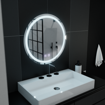 Round LED mirror 50cm Lucea Touch Demister System Mirrors Korman E Default Title Alessandro Design