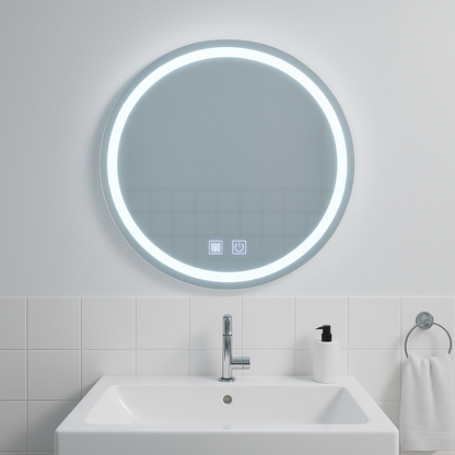 LED Round Mirror, 60cm, Touch Light, Demister System, Dimmable Mirrors Korman E Default Title Alessandro Design