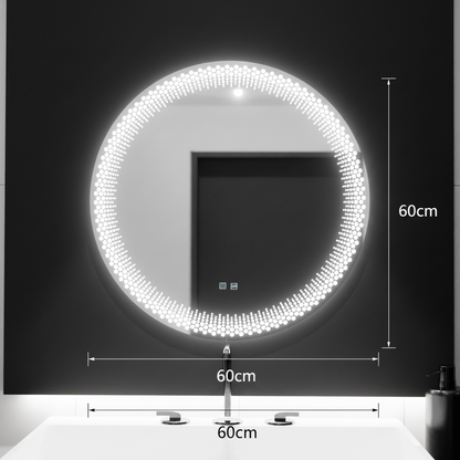 LED Round Mirror 60cm, Stellaire Touch, Demister System, Dimmable