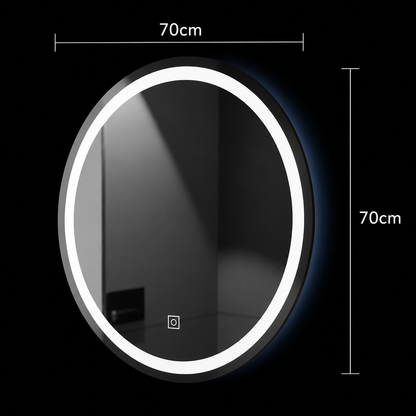 Round LED mirror, 70cm, Basic Touch