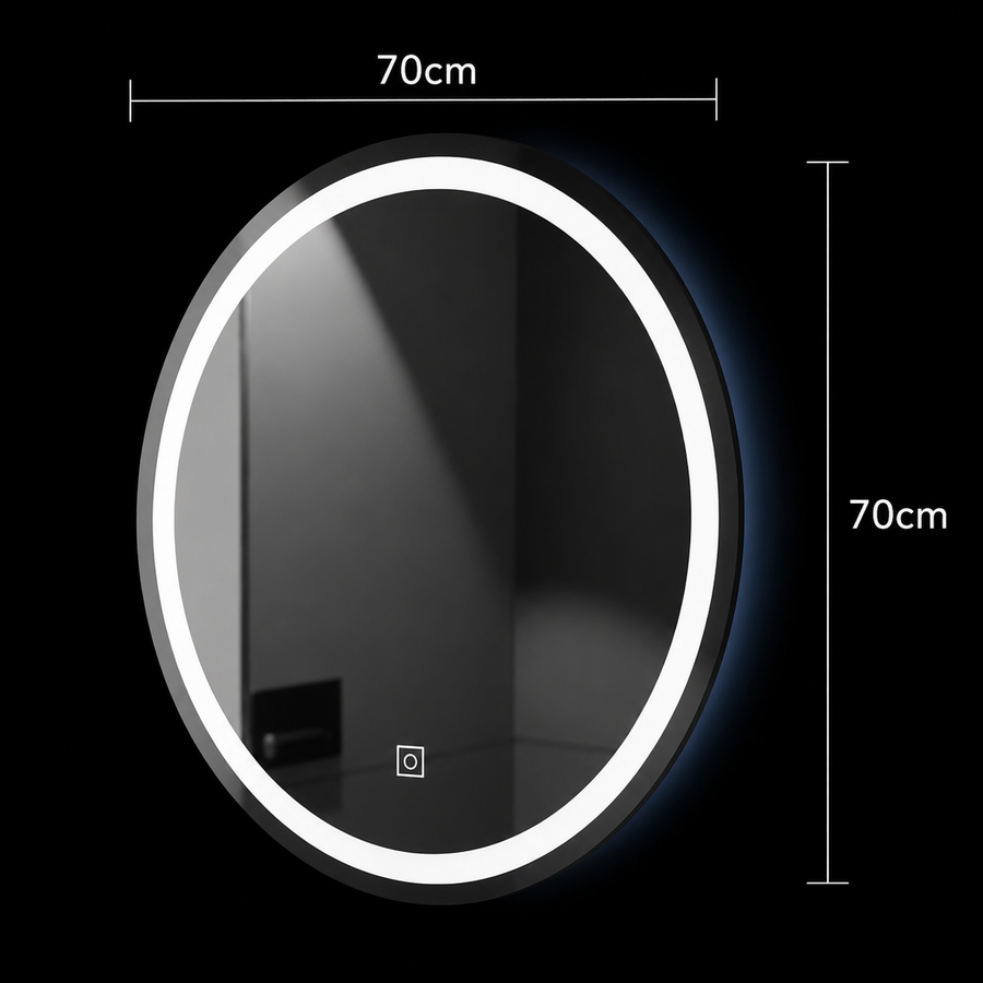 Round LED mirror, 70cm, Basic Touch