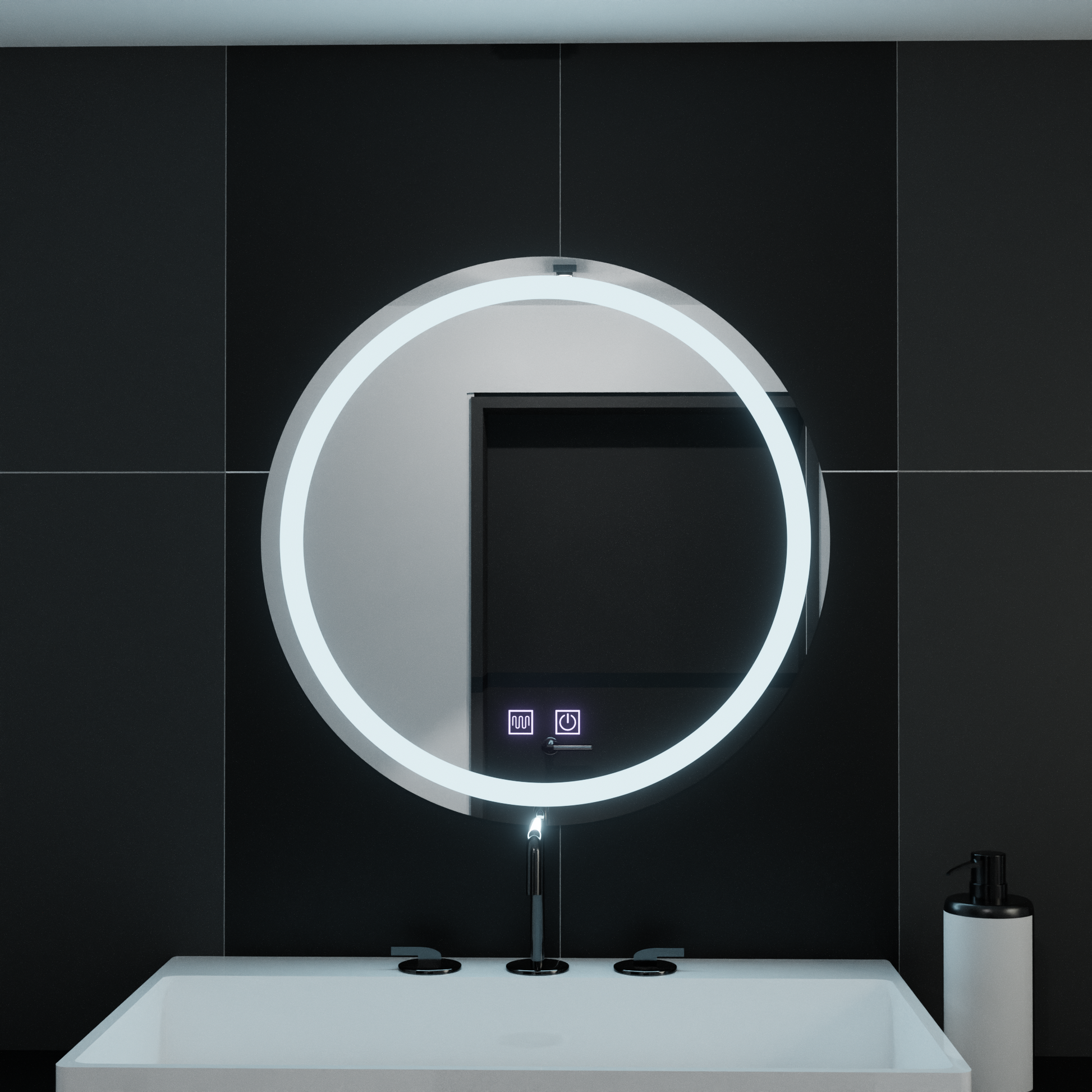 LED Round Mirror, 70cm, Touch Light, Demister System, Dimmable Mirrors Korman E Default Title Alessandro Design