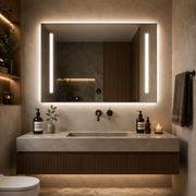 Giga LED mirror, 80x60cm, Silver, Touch, 6000K light