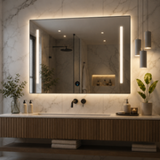 Giga LED mirror, 80x60cm, Silver, Touch, 6000K light