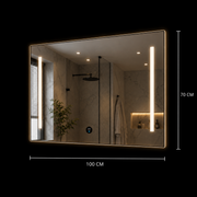 Giga LED mirror, 80x60cm, Silver, Touch, 6000K light
