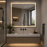 Giga LED mirror, 80x60cm, Silver, Touch, 6000K light
