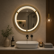 Giga LED mirror, 80x60cm, Silver, Touch, 6000K light