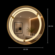 Giga LED mirror, 80x60cm, Silver, Touch, 6000K light