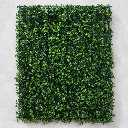 Planta Artificială Panou de Gard Viu cu Frunze Rotunde, 40 x 60 cm, Verde