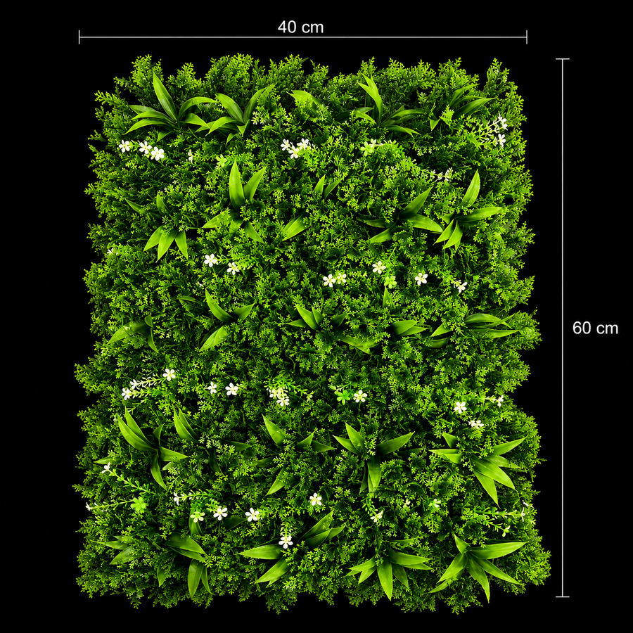 Planta Artificială  Panou de Gard Viu Frunze de Piersic Mix, 40 x 60 cm, Verde