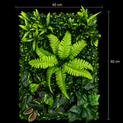 Planta Artificială Panou de Gard Viu Mix Frunze de Piersic si Frunze Mixte, 40 x 60 cm, Verde