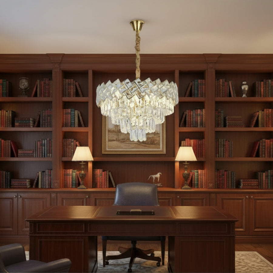 Crystal Chandelier WINDSOR Nobile 5xE14, Diameter 39cm, Shiny Gold, Adjustable Height Crystal Chandeliers Default Title Alessandro Design