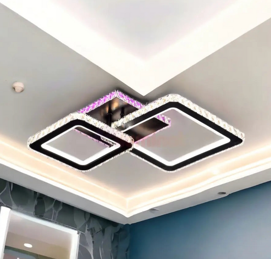 LED chandelier 126W 1+1 SQUARE Black RGB Crystal -09B
