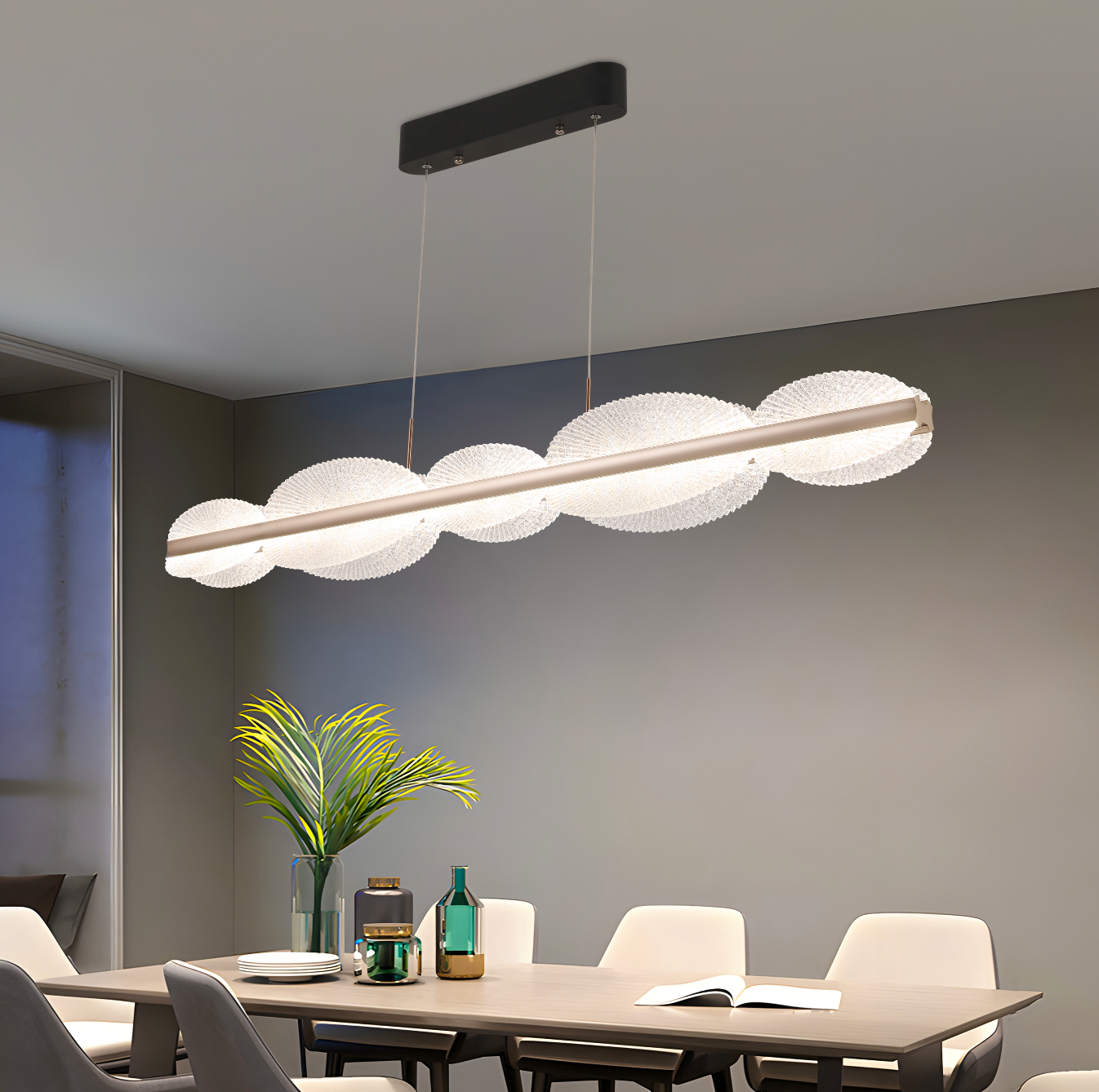Lustra LED suspendata cu Telecomanda ISOTTA 105W, lumina Rece/Calda/Neutra 3000K/4000K/6000K, Dimabila,Inaltime Reglabila, Negru si Argintiu, Metal si Cristal Lustre LED cu Telecomanda Default Title Alessandro Design