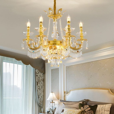 Crystal Chandelier Regalis 11x E14, Diameter 85cm, Shiny Gold, Adjustable Height, Metal and Crystal
