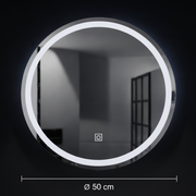 Round LED mirror, 50cm, Basic Touch