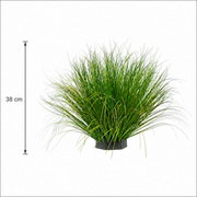 Planta Artificială Tufă de Iarbă Tip Ceapă Curbată, 38cm, Densitate Mare, Verde, Fara Ghiveci