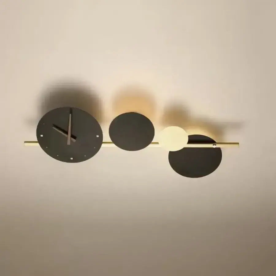 Bryson LED Wall Light 18W Black Gold Integrated Clock Outdoor Wall Lights Default Title Alessandro Design