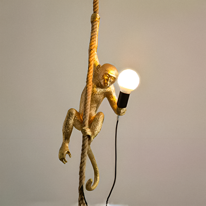 Vintage Hanging Chandelier, LV700, 1xE27, Monkey, String and Metal, Black Support Vintage Chandeliers Default Title Alessandro Design