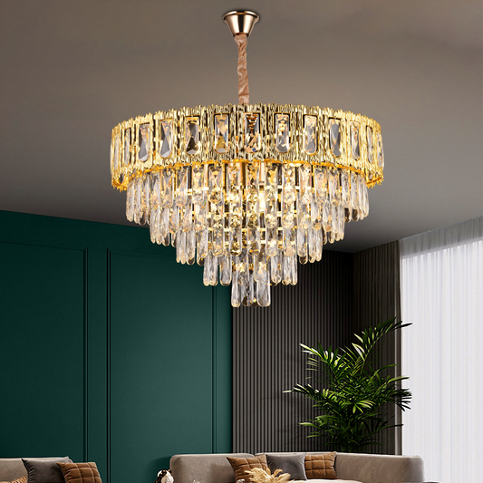 Candelabru Cristal BELVEDERE Magno 8xE14, Diametru 60cm, Auriu Lucios, Inaltime Reglabila Candelabre Cristal Default Title Alessandro Design