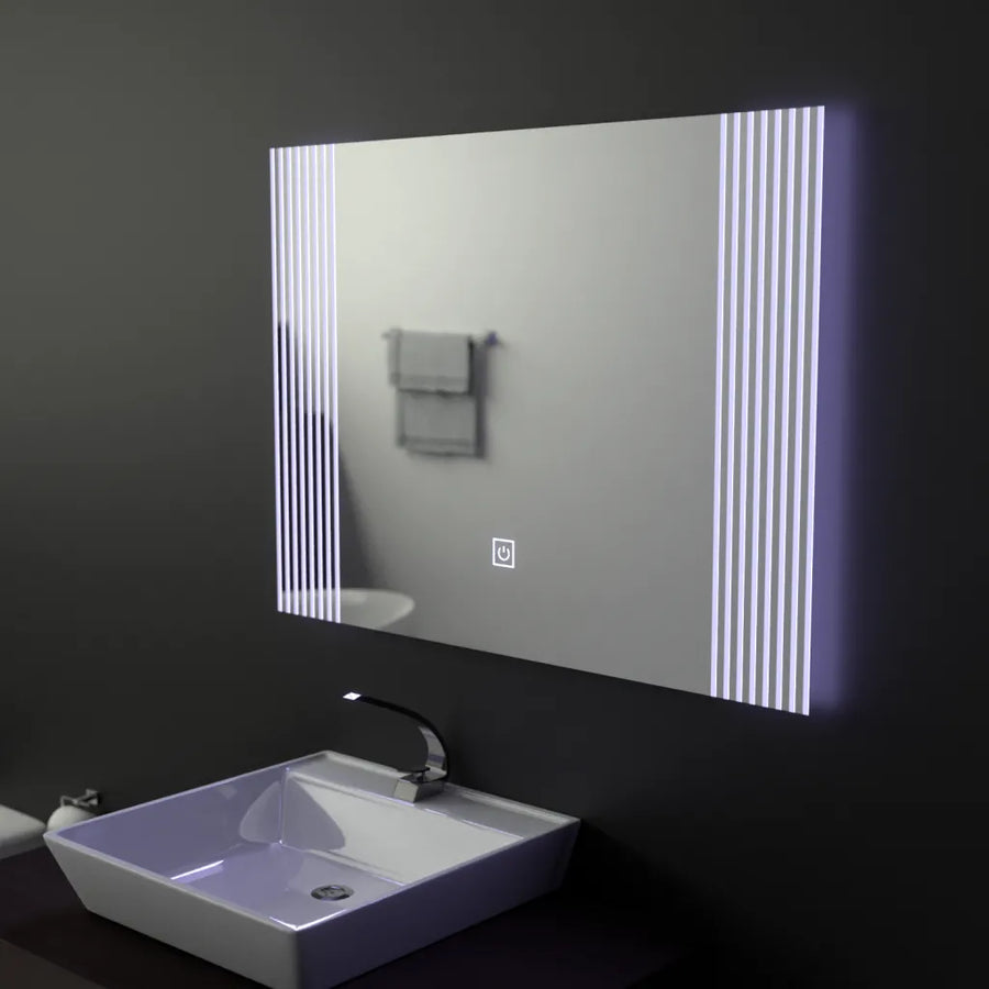 Rectangular LED mirror, 80x60cm, Infinity Frame Basic Touch 1005S-20A Default Title Alessandro Design