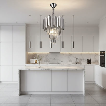 Crystal Chandelier BLOIS Nobile 5xE14, Diameter 40cm, Chrome, Adjustable Height Crystal Chandeliers Default Title Alessandro Design