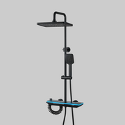 Coloana de dus MARX II, Metal, Para Patrata, Efect Ploaie, 3 Functii, Montare Pe Perete, Negru, Accesorii Incluse