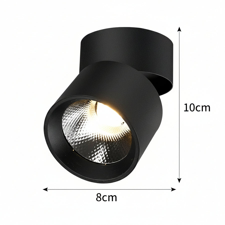Proiector LED TINNIE, Rotativ, 9W, Lumina Neutra 4000K, Negru