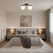 Lustra LED si cristal ORI, 30cm, 2xG9, Globuri, Negru