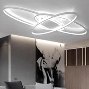 Lustra LED cu telecomanda COSMEE 84W, 3 Petale, Lumina Rece/Calda/Neutra, Dimabila, Alb, Metal si Acril