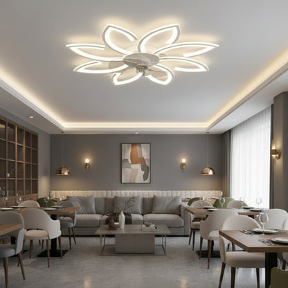 Lustra LED Ventilator ANEMO cu Telecomanda, 48W, D87cm, Lumina Rece/Neutra/Calda, Metal si Plastic, Alb