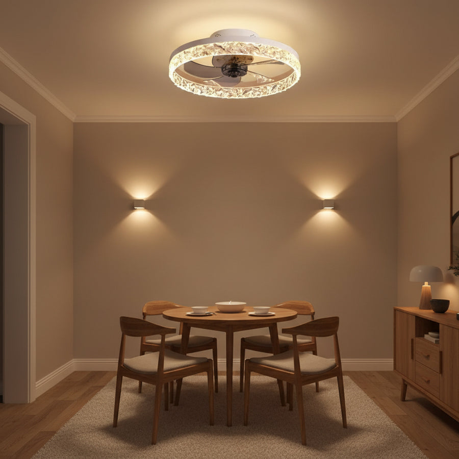 Lustra LED VEYA cu Telecomanda, 38W, D50cm, Lumina Rece/Neutra/Calda, Metal si Plastic, Alb