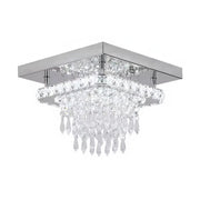 Alberico Square LED Chandelier, 17W, Cold/Warm/Neutral Light, Crystal, Glossy Chrome Modern Chandeliers Default Title Alessandro Design