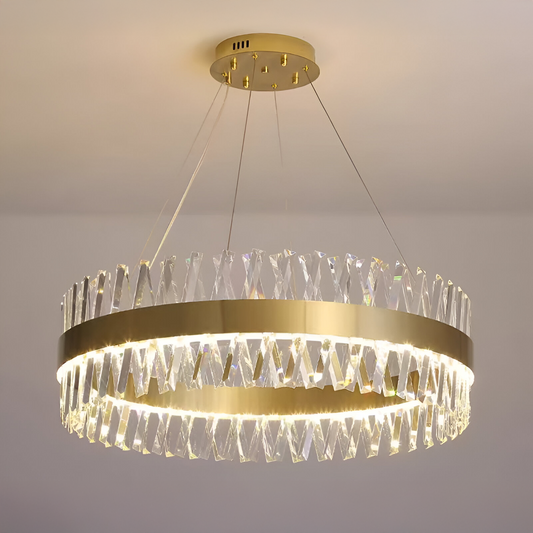 CASERTA Eleganza LED Chandelier with Remote Control, 54W, Dimmable, Diameter 50cm, Gold Crystal Chandeliers Default Title Alessandro Design