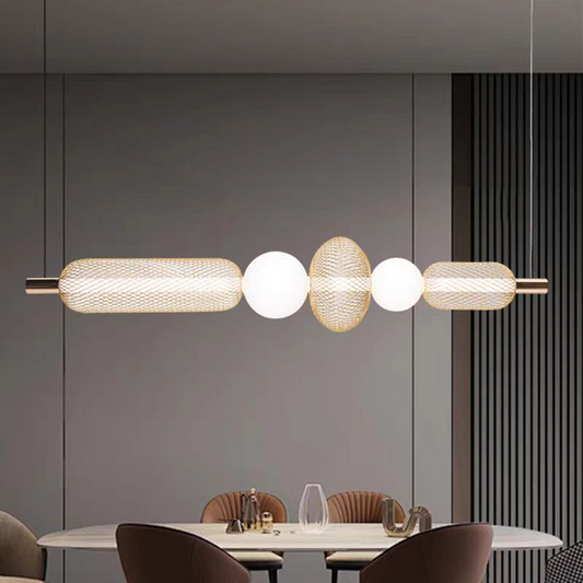 Lustra LED Suspendata LM551/5GD, 27W, Lumina 3000/4000/6000K, Auriu, Inaltime Reglabila Lustre Moderne Default Title Alessandro Design