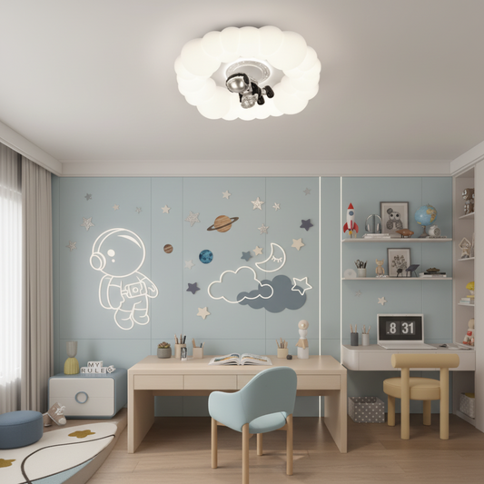 Lustra LED KOSMER cu telecomanda 75W, Diametru 50cm, lumina Rece/Calda/Neutra, Alb Lustre LED cu Telecomanda Default Title Alessandro Design