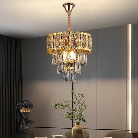 Candelabru Cristal BELVEDERE Petito 3xE14, Diametru 30cm, Auriu Lucios, Inaltime Reglabila Candelabre Cristal Default Title Alessandro Design