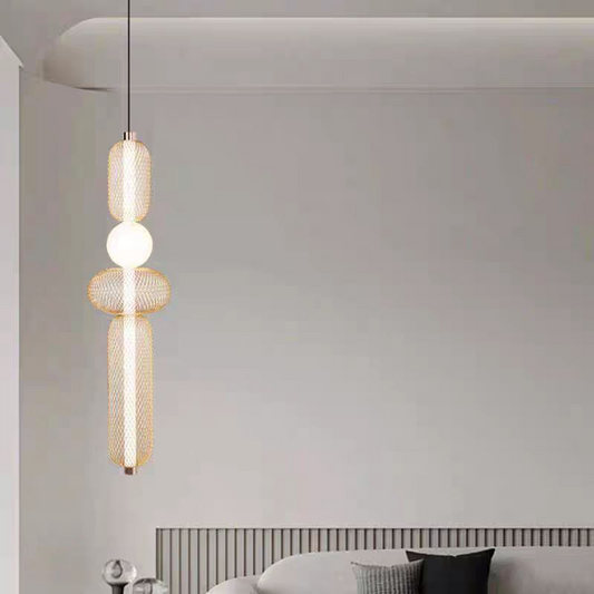 Lustra LED Suspendata LM551/4GD, 23W, Lumina 3000/4000/6000K, Auriu, Inaltime Reglabila Lustre Moderne Default Title Alessandro Design