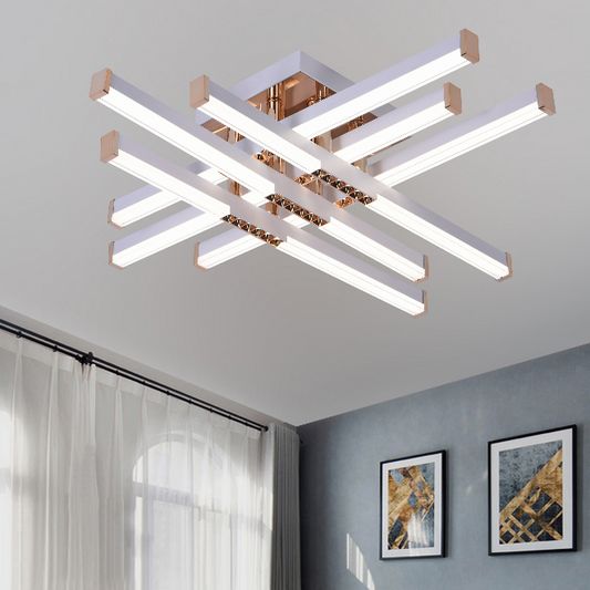 Lustra LED cu Telecomanda AXIAL, 83W, 6 Elemente, Lumina Rece/Clada/Neutra, Dimabila, Alb Lustre LED cu Telecomanda Default Title Alessandro Design