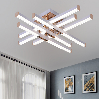 LED Chandelier with Remote Control LT178/6WH, 84W, 6 Elements, Cold/Warm/Neutral Light, Dimmable, White