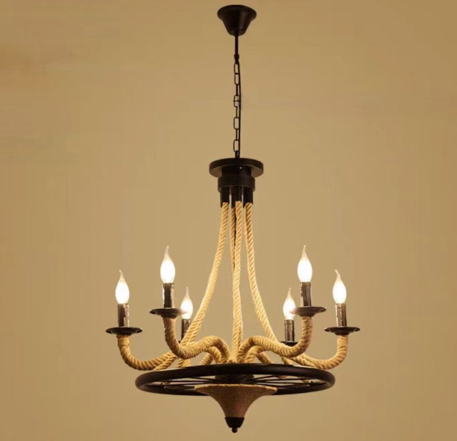 Lustra Suspendata Vintage, LV581/6BK, 6xG9 Maro, Metal si Sfoara Lustre Vintage Default Title Alessandro Design